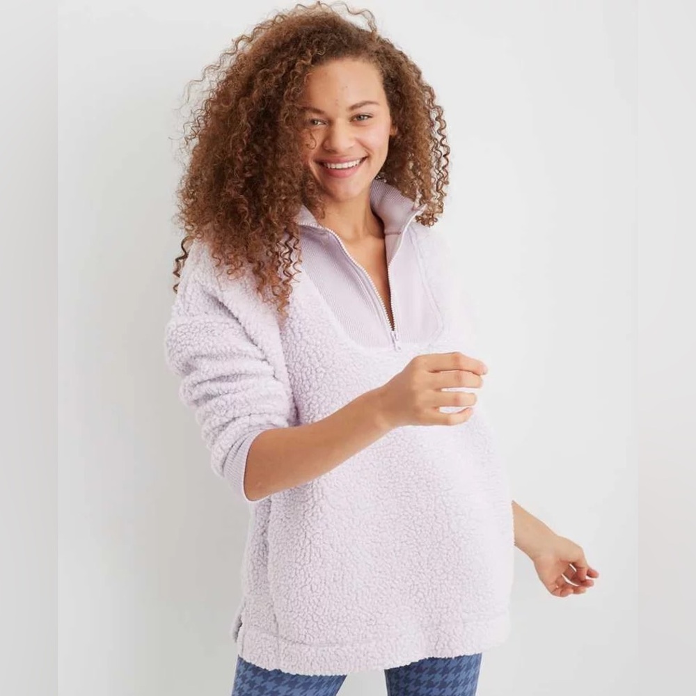 Aerie Dream Sherpa Quarter Zip Sweatshirt